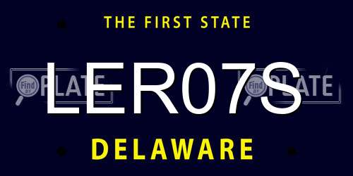 LER07S Delaware License Plate