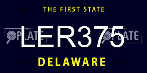 LER375 Delaware License Plate