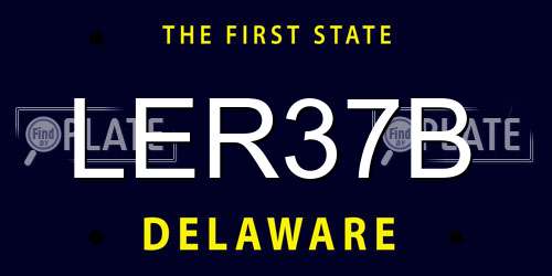 LER37B Delaware License Plate