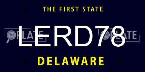 LERD78 Delaware License Plate
