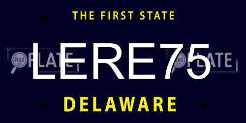 LERE75 Delaware License Plate