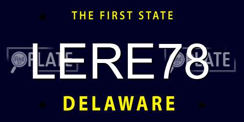 LERE78 Delaware License Plate