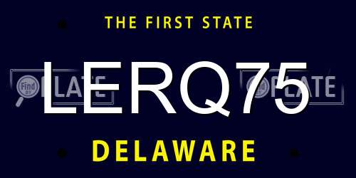 LERQ75 Delaware License Plate