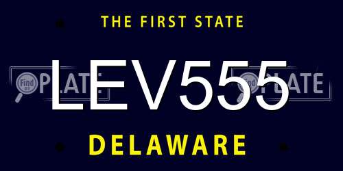 LEV555 Delaware License Plate