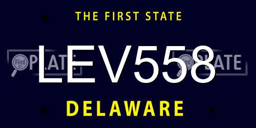 LEV558 Delaware License Plate