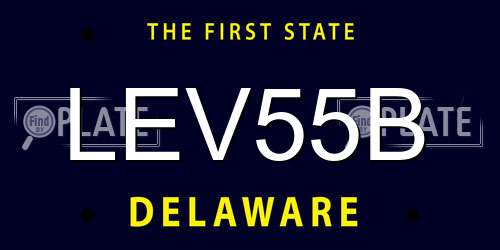 LEV55B Delaware License Plate
