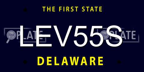 LEV55S Delaware License Plate