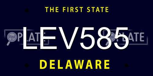 LEV585 Delaware License Plate