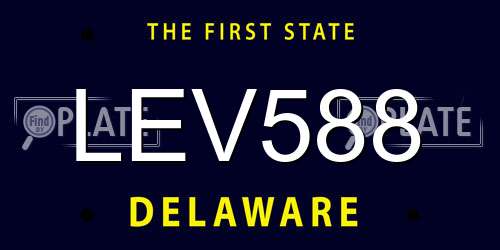 LEV588 Delaware License Plate