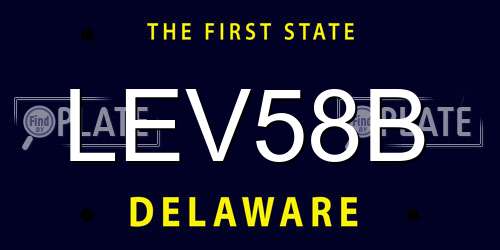 LEV58B Delaware License Plate