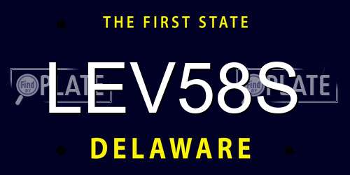 LEV58S Delaware License Plate