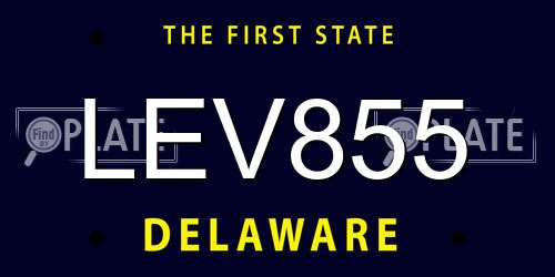 LEV855 Delaware License Plate