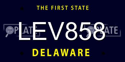 LEV858 Delaware License Plate