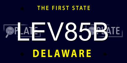 LEV85B Delaware License Plate