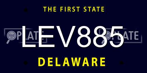 LEV885 Delaware License Plate
