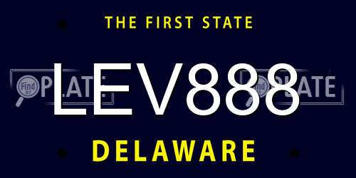 LEV888 Delaware License Plate