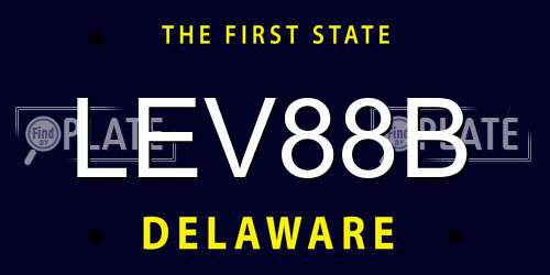 LEV88B Delaware License Plate