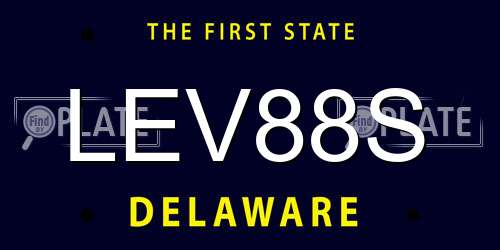 LEV88S Delaware License Plate