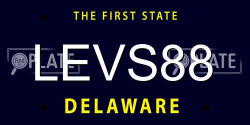 LEVS88 Delaware License Plate