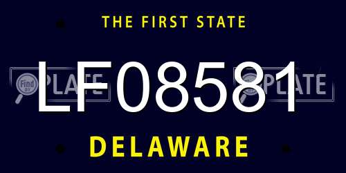 LF08581 Delaware License Plate