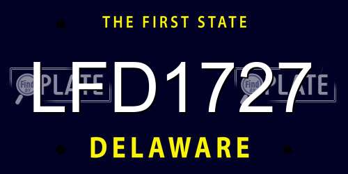 LFD1727 Delaware License Plate