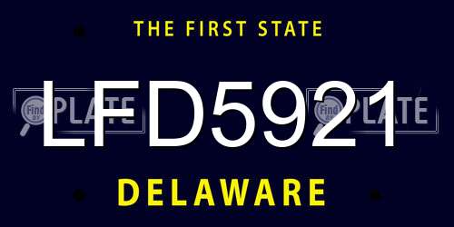 LFD5921 Delaware License Plate