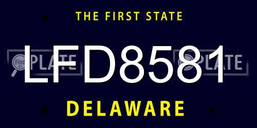 LFD8581 Delaware License Plate