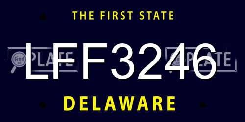 LFF3246 Delaware License Plate