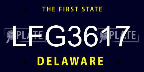 LFG3617 Delaware License Plate