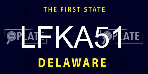 LFKA51 Delaware License Plate