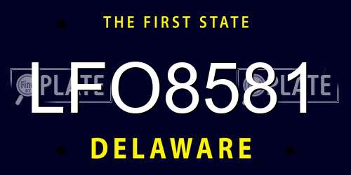 LFO8581 Delaware License Plate