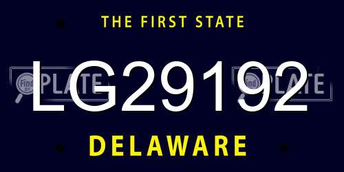 LG29192 Delaware License Plate