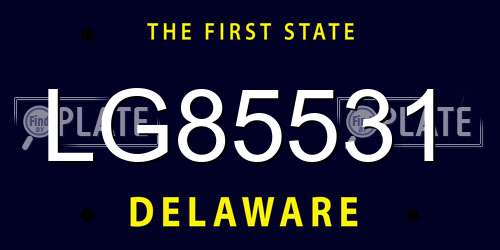 LG85531 Delaware License Plate