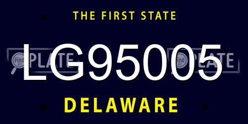 LG95005 Delaware License Plate