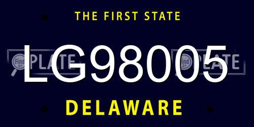 LG98005 Delaware License Plate
