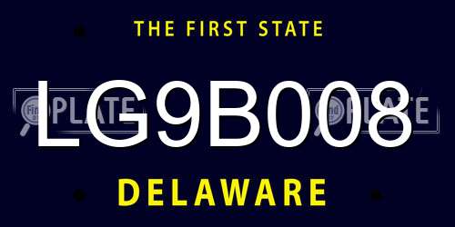 LG9B008 Delaware License Plate
