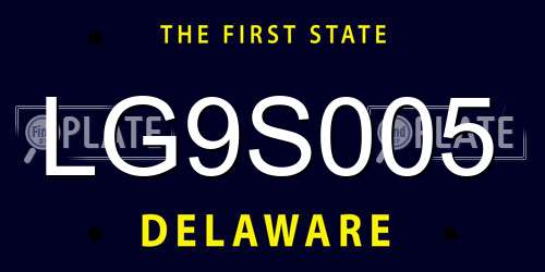 LG9S005 Delaware License Plate