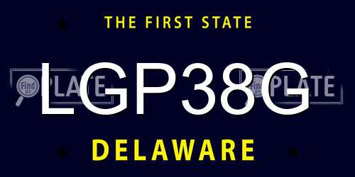LGP38G Delaware License Plate