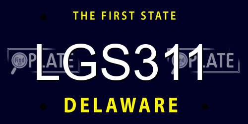 LGS311 Delaware License Plate