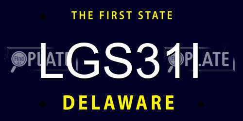 LGS31I Delaware License Plate