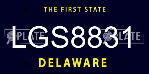 LGS8831 Delaware License Plate