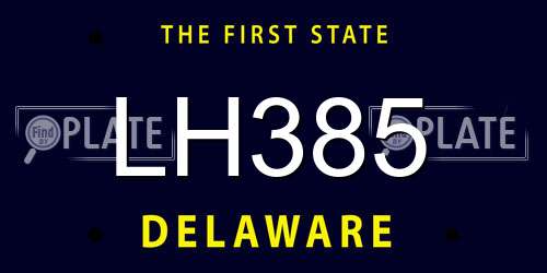 LH385 Delaware License Plate