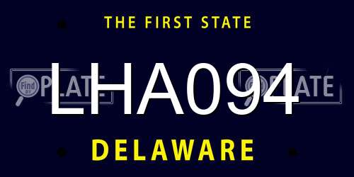 LHA094 Delaware License Plate