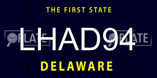 LHAD94 Delaware License Plate