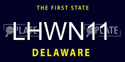 LHWN11 Delaware License Plate