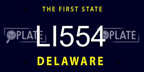LI554 Delaware License Plate