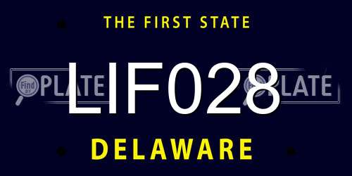 LIF028 Delaware License Plate