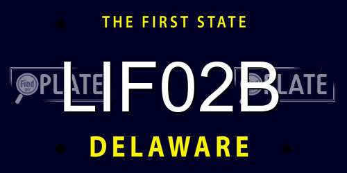 LIF02B Delaware License Plate
