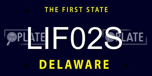 LIF02S Delaware License Plate