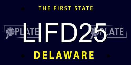 LIFD25 Delaware License Plate